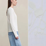 Women's Cotton Long Sleeve T-Shirt - Printed Round Neck Top