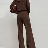 Minimalist Knitted Flared Pants - Autumn Casual Women's Trousers