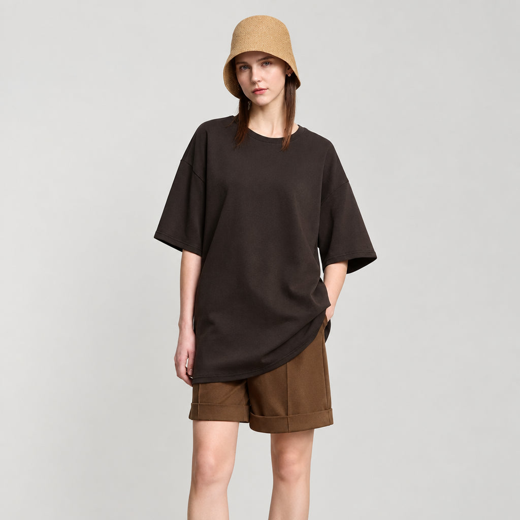 Women's Loose Embroidered T-Shirt - Minimal Casual Commuter Top