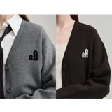 Women's V-Neck Loose Cardigan Raglan Sleeve Autumn Knit Jacket