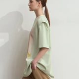 Minimalist Art Print T-Shirt - Loose Casual Women's Top