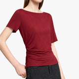 Minimalist Boat Neck Slim Fit Asymmetric Tee - Luxury Summer Top