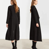 Women's Chiffon Long Coat - Casual Swing Collar Streetwear Cardigan