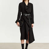 Women's Chiffon Long Coat - Casual Swing Collar Streetwear Cardigan