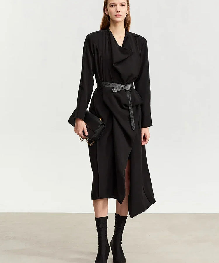Women's Chiffon Long Coat - Casual Swing Collar Streetwear Cardigan