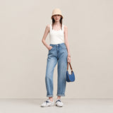 Women's Slim Knitted Camisole - U-Neck Jacquard Letter Vest Top
