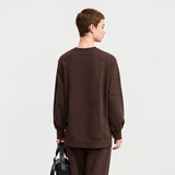 Women's Minimalist O-Neck Sweatshirt - Loose Knit Casual Autumn Top