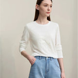 Women's Cotton Long Sleeve T-Shirt - Printed Round Neck Top