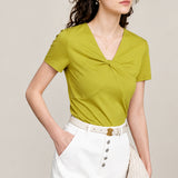 Women's V-Neck Modal Cotton T-Shirt - Slim Fit Minimalist Summer Top