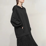 Women's Hooded A-Line Patchwork Dress - Casual Autumn Style