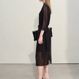 Women's Mulberry Silk Wrap Coat - Minimalist Chinese Style Jacket