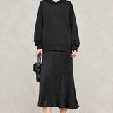 Women's Hooded A-Line Patchwork Dress - Casual Autumn Style