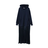 Women's Hooded A-Line Patchwork Dress - Casual Autumn Style