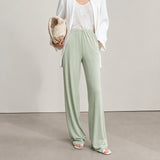 Women's Wide-Leg Straight Trousers - Summer Casual Pants