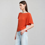 Minimalist Boat Neck Slim Fit Asymmetric Tee - Luxury Summer Top