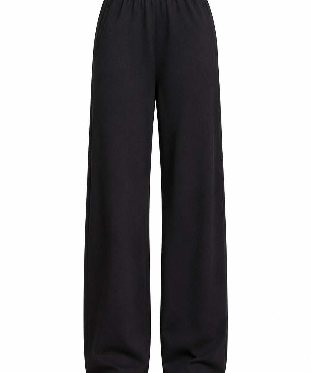 Minimalist Wide Leg Trousers - Casual Elastic Waist Fashion Pants