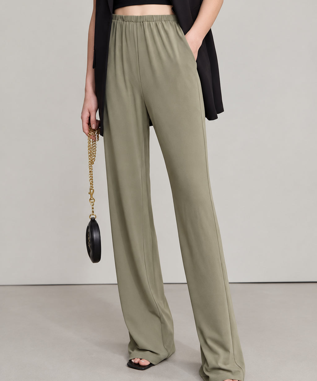 Women's Wide-Leg Straight Trousers - Summer Casual Pants