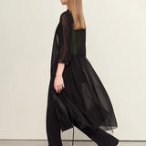 Women's Mulberry Silk Wrap Coat - Minimalist Chinese Style Jacket