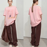 Minimalist Art Print T-Shirt - Loose Casual Women's Top