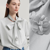 Women's Striped Cotton Blouse - Loose Autumn Longline Shirt